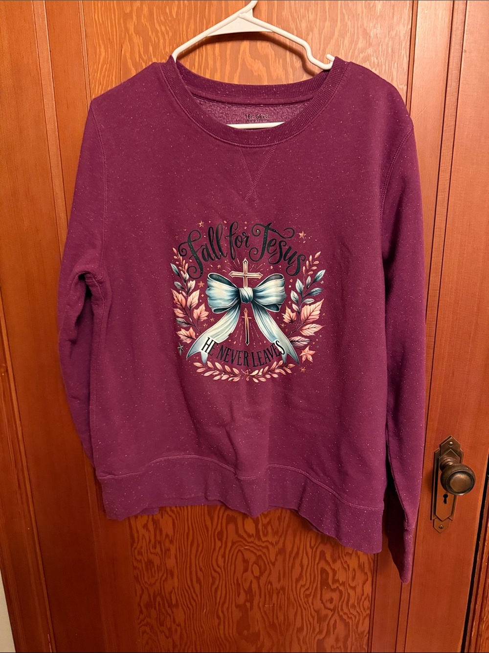 Fall for Jesus Crewneck Sweatshirt - Purple